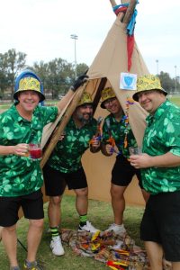 Best dressed four-ball- AIRCO posing at the ACRA STAND HOLE #10 (left to right): Sven Arro, Derren Glaister, Wayne Muller, Tremaine Gouws.