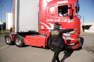 Time Link Cargo arriving for loading in Cape Town.