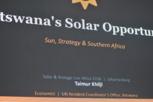 Southern Africa’s cold chain is increasingly constrained not by refrigeration technology, but by energy instability, grid unreliability, and rising electricity costs. At the Solar & Storage Africa Live conference and expo in March, Botswana’s emerging solar strategy was outlined by economist and UN resident coordinator’s office representative Taimur Khilji in a presentation titled ‘Botswana’s Solar Opportunity: Sun, Strategy and Southern Africa’