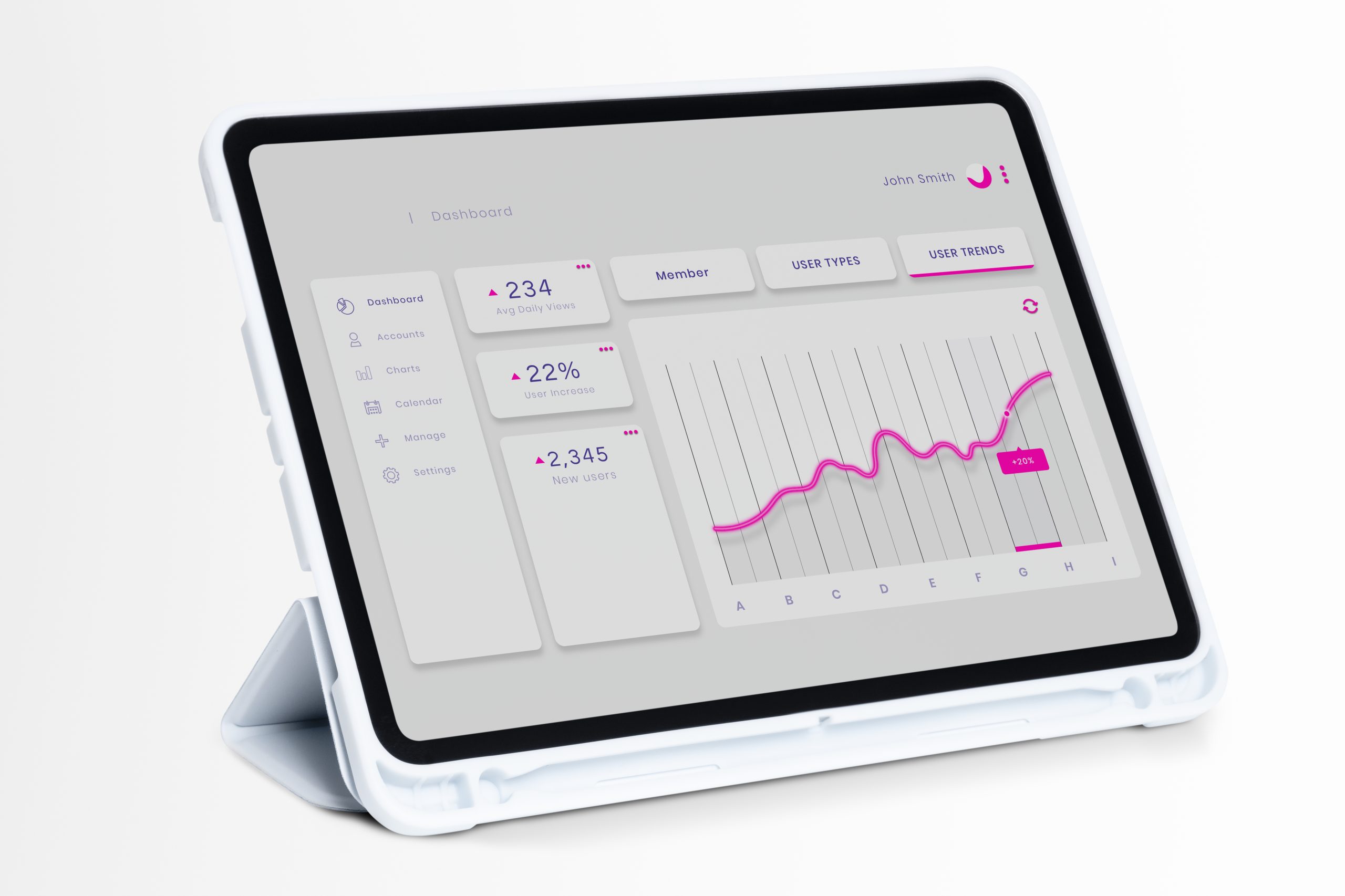 Digital tablet screen mockup smart tech